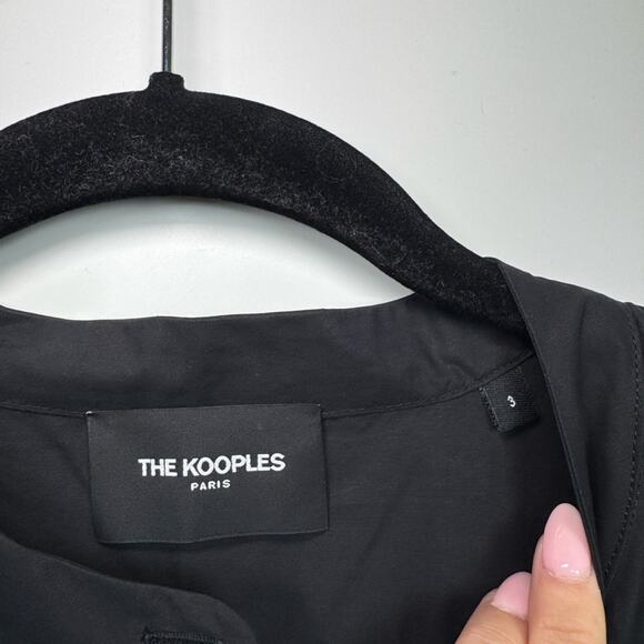 The Kooples Ruffled Long Sleeve Buttoned Shirt Dress Size 3 Large - Picture 6 of 9